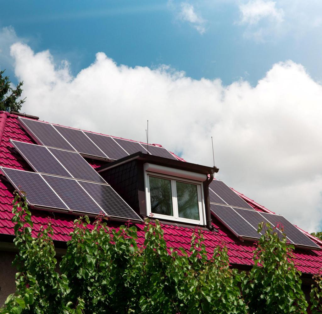 Detached house with a solar system
