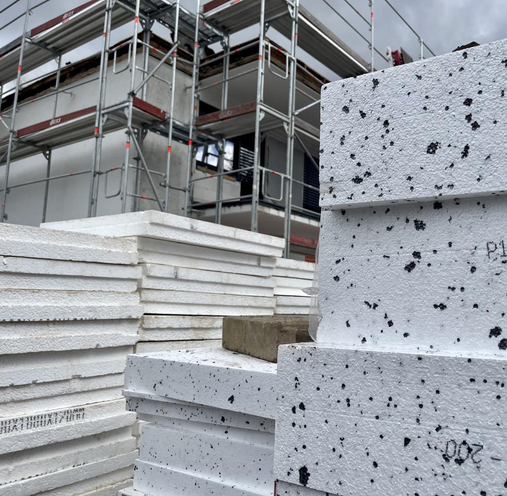 insulation material on a construction site