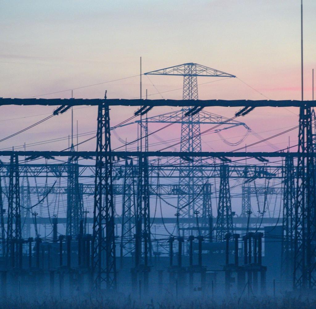 A substation at sunrise